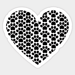 Paws in Heart Sticker